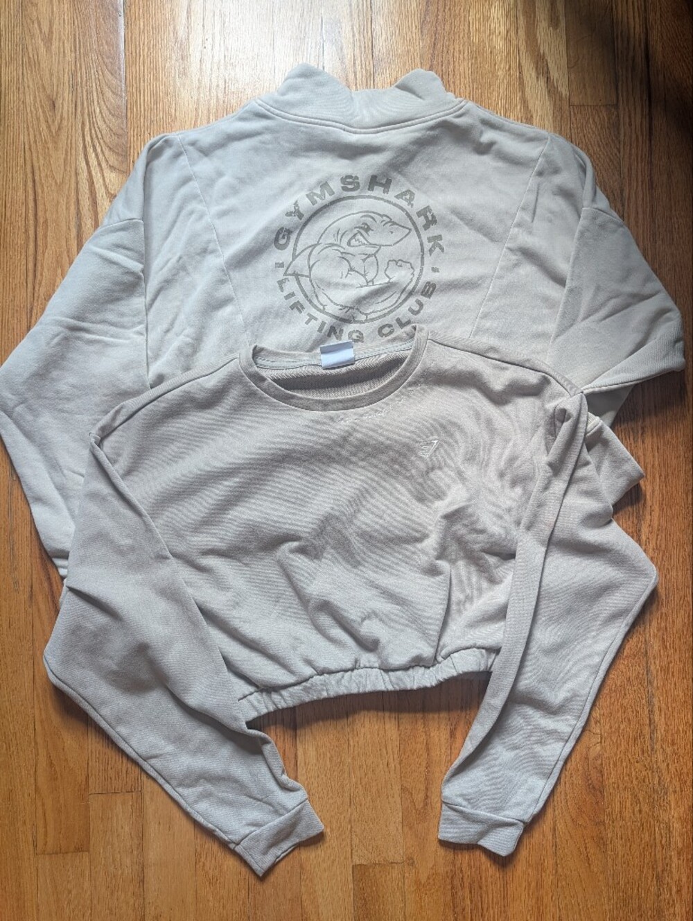 Gymshark Whitney + Lifting Club Beige Crop Sweatshirt Set